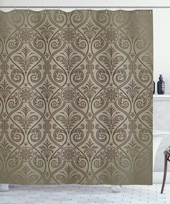 Antique Baroque Pattern Mild Gothic Victorian Style Shower Curtain - Cloth Fabric Bathroom Decors