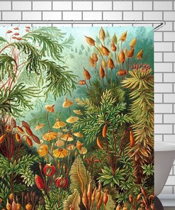 Antique Botanical Shower Curtain - Retro Nature Bathroom Accessories