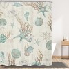 Antique Coastal Shower Curtain - Retro Vintage with Starfish, Seashells and Sea Horse Designs