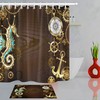 Antique Golden Anchor Steering Wheel Gear Full Size Fabric Shower Curtain for Bathroom