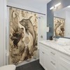 Antique Mermaid And Marine Life Shower Curtain For Scientific Illustration Lovers