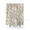 Antique Print Shower Curtain, William Morris Artichoke Warm Beige White Pattern, Vintage English Bathroom Accessory