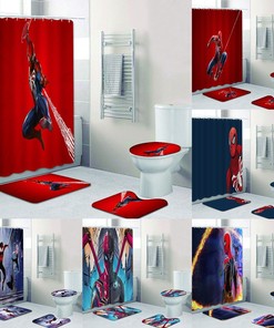 Anti-slip Spiderman Themed Bathroom Shower Curtain Gift in Waterproof Fabric