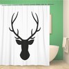 Antler Deer Head Abstract Animal Beast Black Buck Colors Shower Curtain, Waterproof Bathroom Decor Curtain