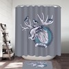 Antler Deer Shower Curtain For Rustic Bathroom Decor
