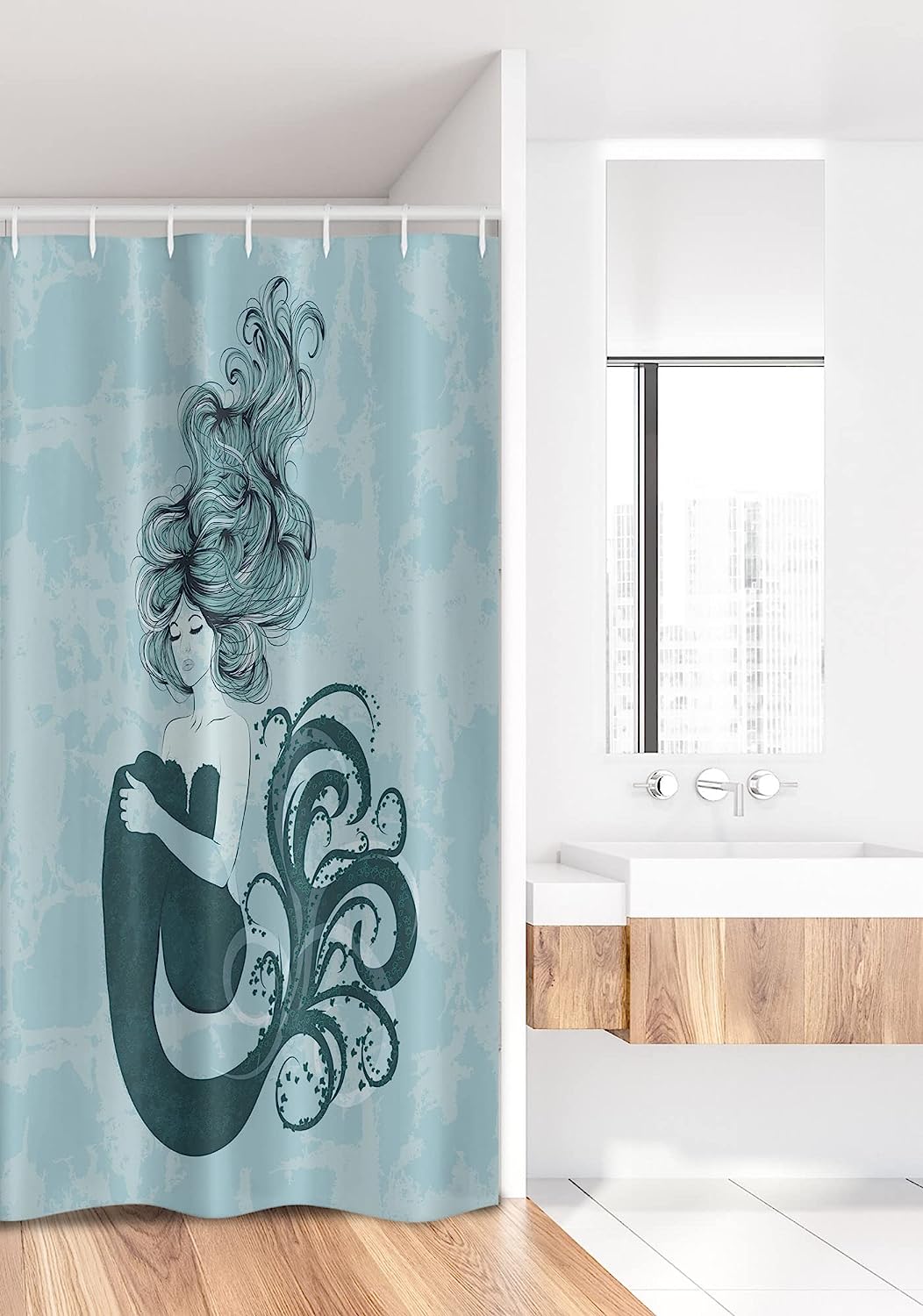 Antlers In Wild Alaska Forest Rusty Landscape Design Deer Theme Shower Curtain With Moose Theme - Image 2