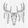 Antlers Shower Curtain With Fabric And Beautiful Decors For Rustic Look