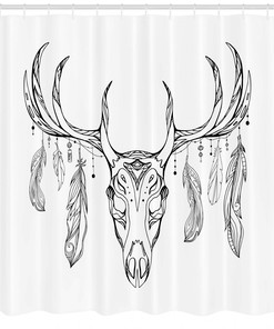 Antlers Shower Curtain With Fabric And Beautiful Decors For Rustic Look