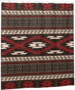 Apache Native American Indian Pattern Shower Curtain For Ethnic Bathroom Decor.