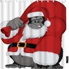 Ape Shower Curtain With Santa Claus Gorilla Design For Animal Lovers