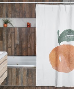 Apple Fruit Minimalist Peach Shower Curtain Decor for Farmhouse