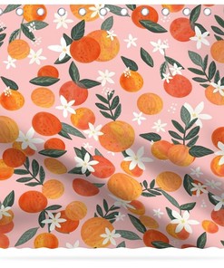 Apricot Colorful Peach Shower Curtain for Bathroom