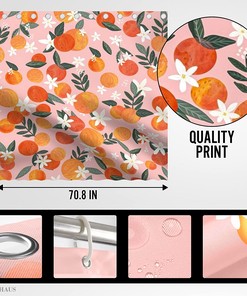 Apricot Colorful Peach Shower Curtain for Bathroom