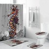 Aqua Blue Sea Horse Print Shower Curtain Bathroom for Under the Sea Bathroom Decor