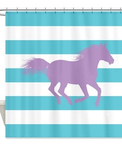 Aqua Horse Shower Curtain - Customize With Colors Of Your Choice 