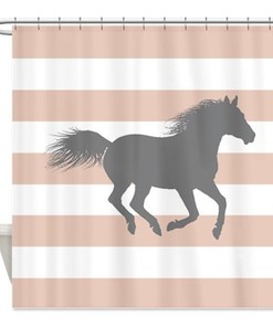 Aqua Horse Shower Curtain - Customize With Colors Of Your Choice