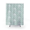 Aqua Mint Floral William Morris Shower Curtain - Fresh Modern Bathroom Decor