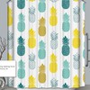 Aqua and Yellow Tropical Fruit Pineapple Shower Curtain 
