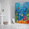 Aquarium Theme Shower Curtain Waterproof Fabric for Ocean Lovers' Bathroom