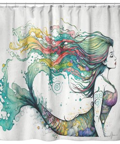 Aquatic Mermaid Shower Curtain for Any Bathroom