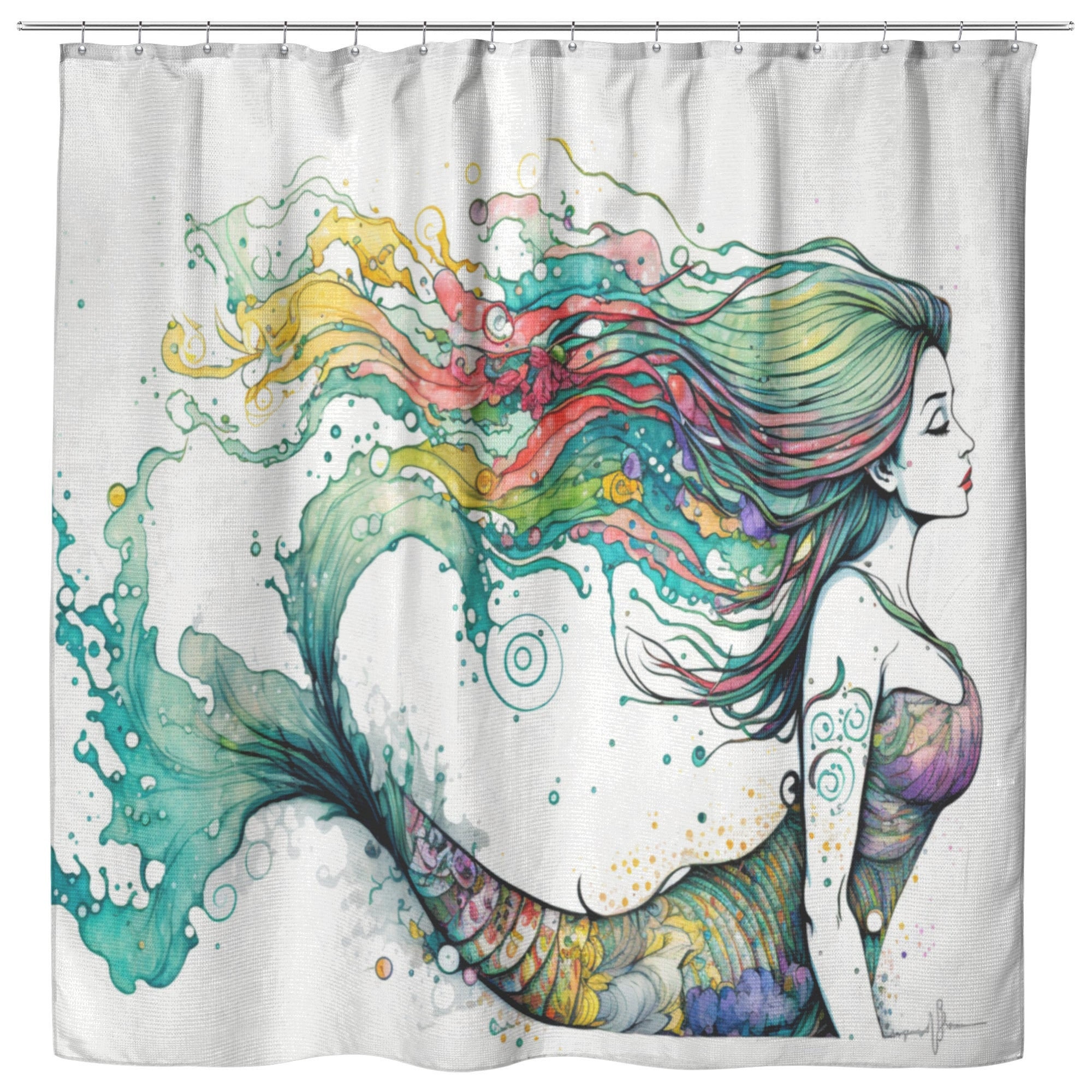 Aquatic Mermaid Shower Curtain for Any Bathroom