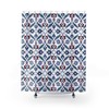 Arabesque Blue Green Red White Shower Curtain with Ethnic Boho Pattern 
