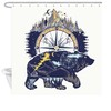 Arctic Bear Shower Curtain - Compass Theme Bathroom Accessory