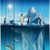 Arctic Penguin Fabric Shower Curtain for Kids Bathroom Decor