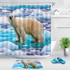 Arctic Polar Bear Shower CurtainIce Ground Bathroom Decor