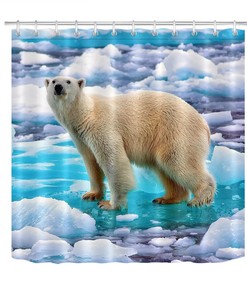 Arctic Polar Bear Shower CurtainIce Ground Bathroom Decor