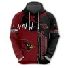 Arizona Cardinals All Over Print Zip Hoodie - Perfect For Nfl Fans