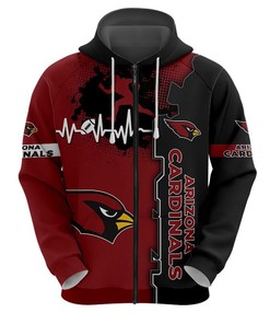 Arizona Cardinals All Over Print Zip Hoodie - Perfect For Nfl Fans