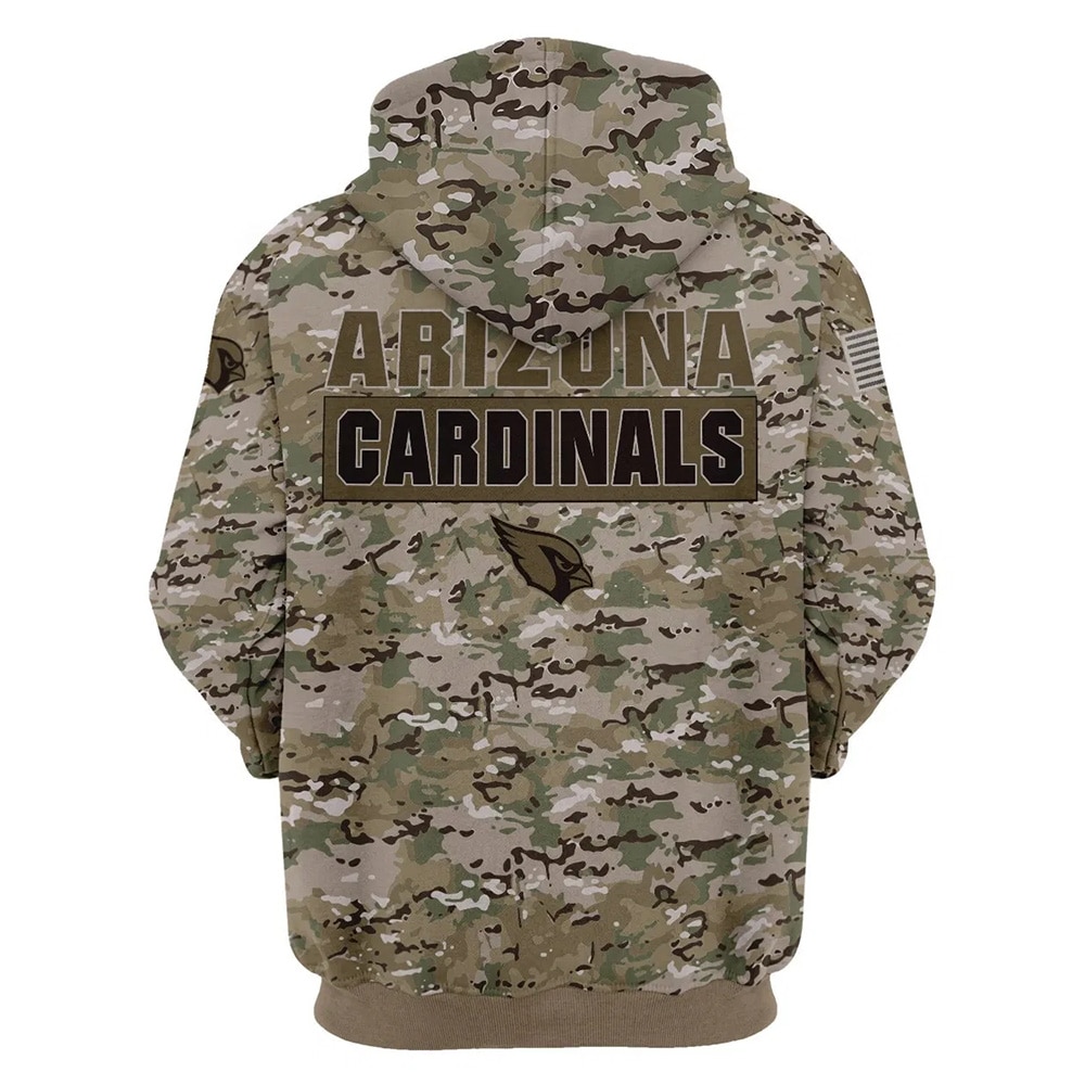 Arizona Cardinals Army Graphic 3D Zip Hoodie - Perfect Fan Gift