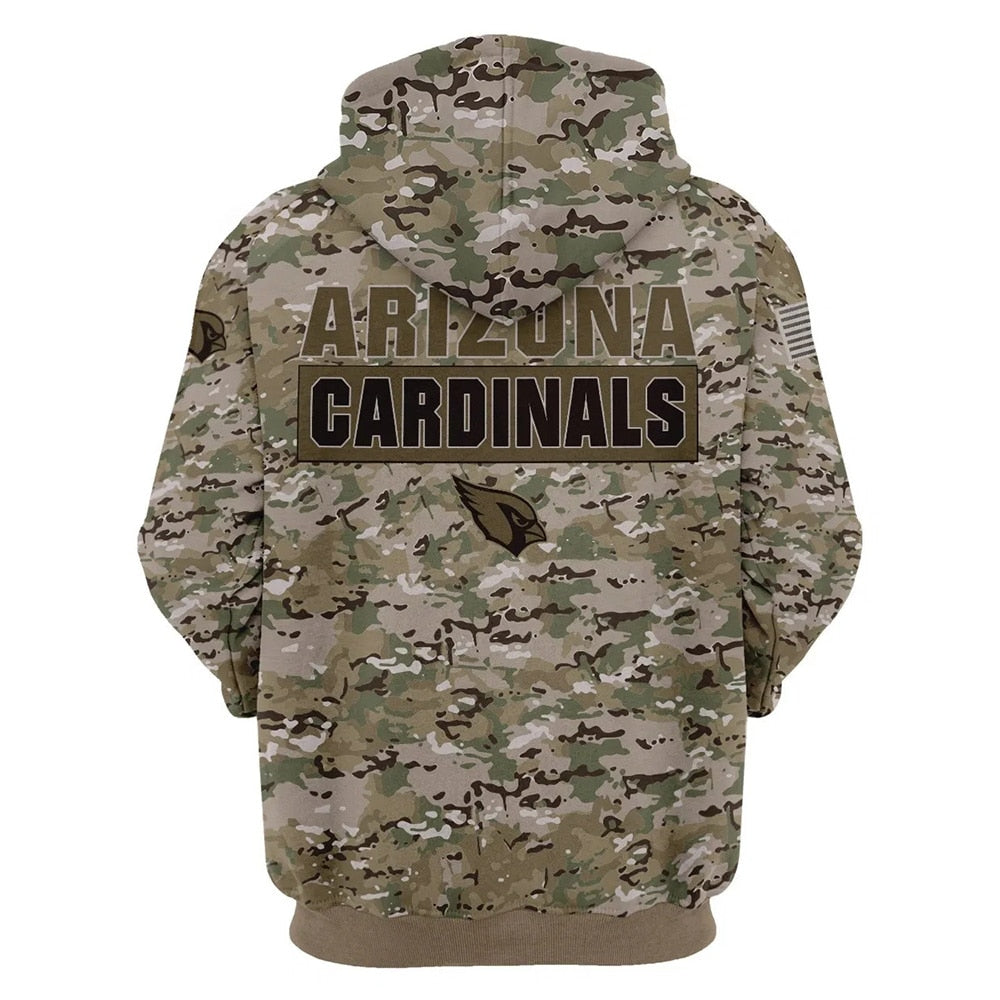 Arizona Cardinals Camo Printed 3D Hoodie - Ideal Fan Gift