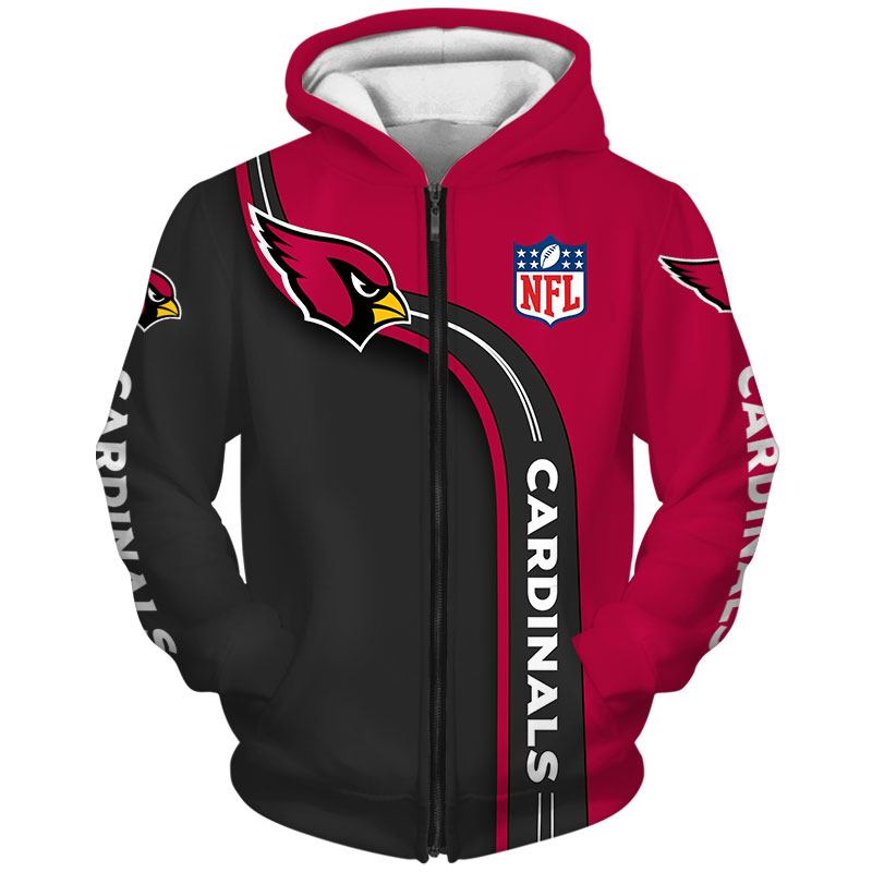 Arizona Cardinals Cute 3D Zip Hoodie - Great Gift For Fans