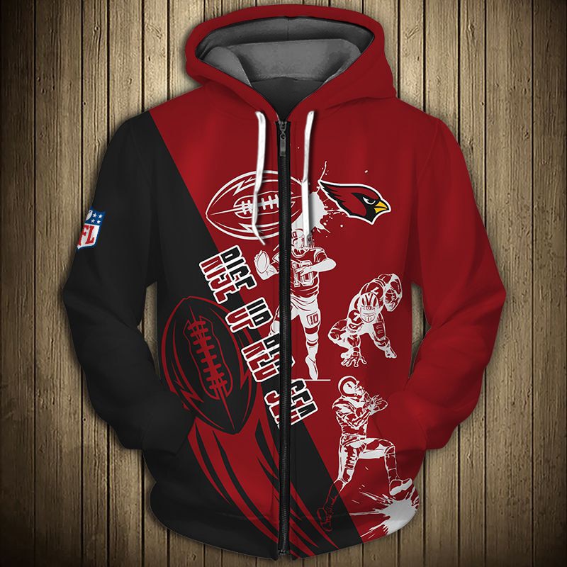 Arizona Cardinals Cute Cartoon Player 3D Design Zip Hoodie - Ideal Gift
