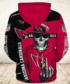 Arizona Cardinals Cute Death 3D Zip Hoodie - Great Gift For Fans