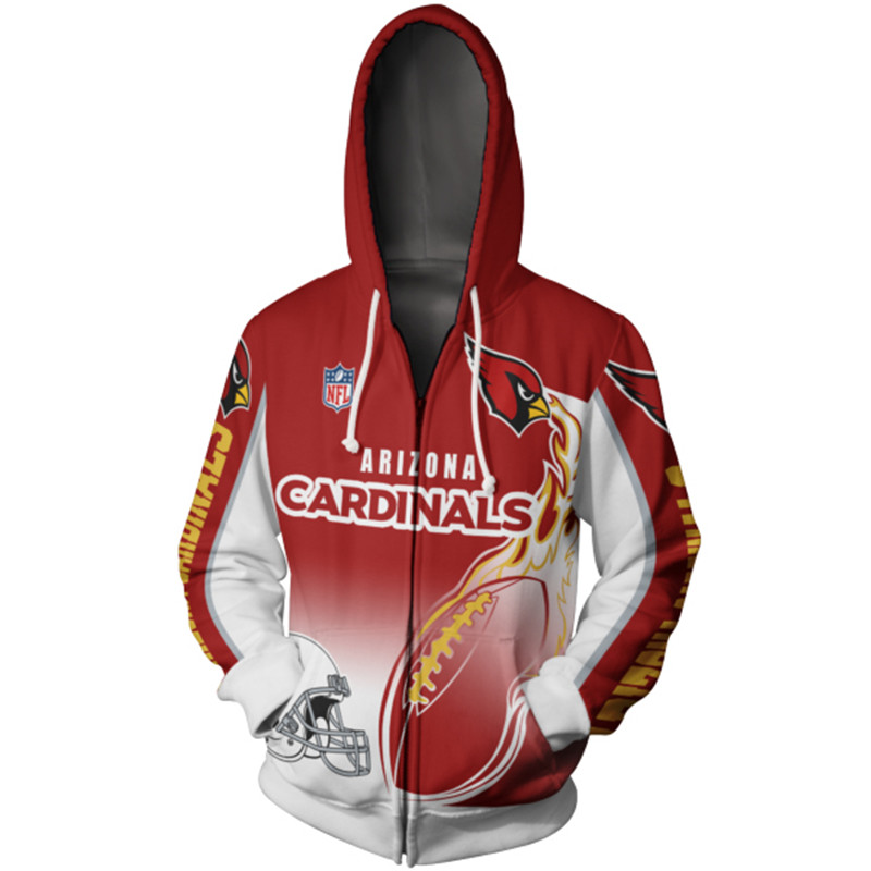 Arizona Cardinals Flame Balls 3D Zip Hoodie - Ideal Fan Gift