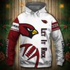 Arizona Cardinals Graphic Balls 3D Hoodie - Awesome Gift For Fans