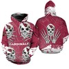 Arizona Cardinals Halloween Skull 3D Graphic Hoodie - Perfect For Fans