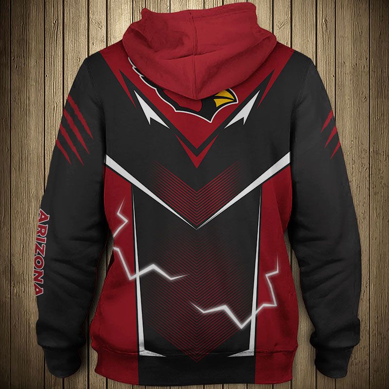 Arizona Cardinals Lightning Graphic 3D Hoodie - Ideal Gift For Fans