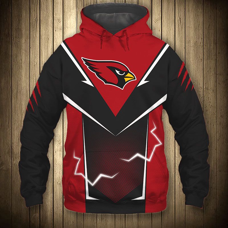 Arizona Cardinals Lightning Graphic 3D Hoodie - Ideal Gift For Fans