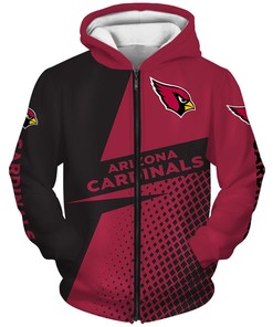 Arizona Cardinals Long Sleeve Zip Hoodie - Great Gift For Fans