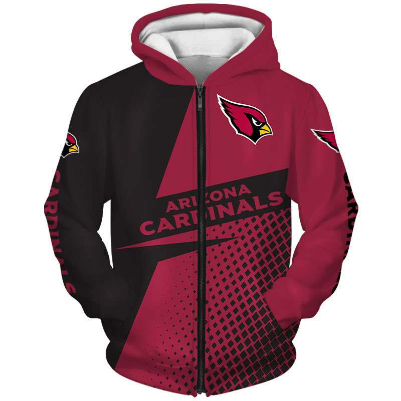 Arizona Cardinals Long Sleeve Zip Hoodie - Great Gift For Fans