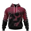 Arizona Cardinals Skull Hoodie 3D All Over Print Name & Number Gifts For Fans