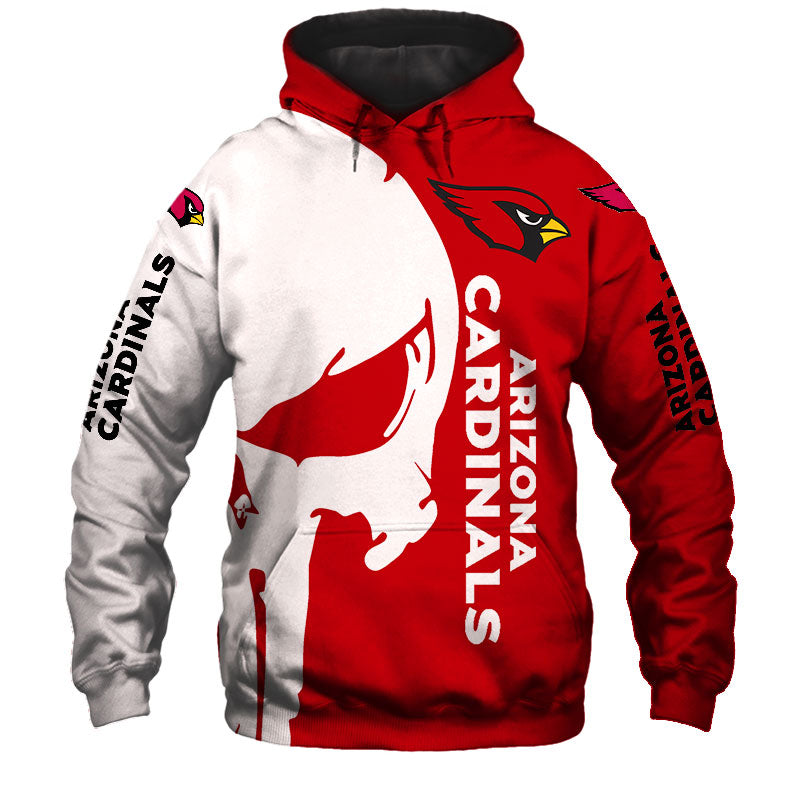 Arizona Cardinals Skull Printed 3D Hoodie - Great For Fans