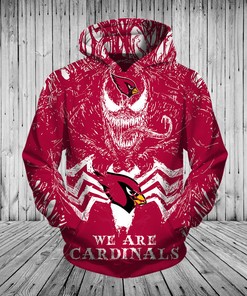 Arizona Cardinals Venom Pullover 3D Hoodie - Awesome Gift For Fans