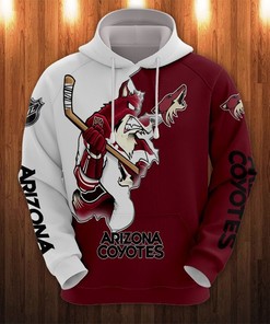 Arizona Coyotes All Over Print Cartoon Graphic Zip Hoodie For Fan