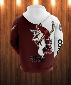 Arizona Coyotes All Over Print Cartoon Graphic Zip Hoodie For Fan