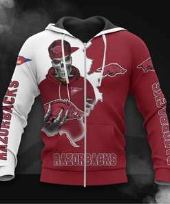 Arkansas Razorbacks All Over Print Zip Hoodie For Fan